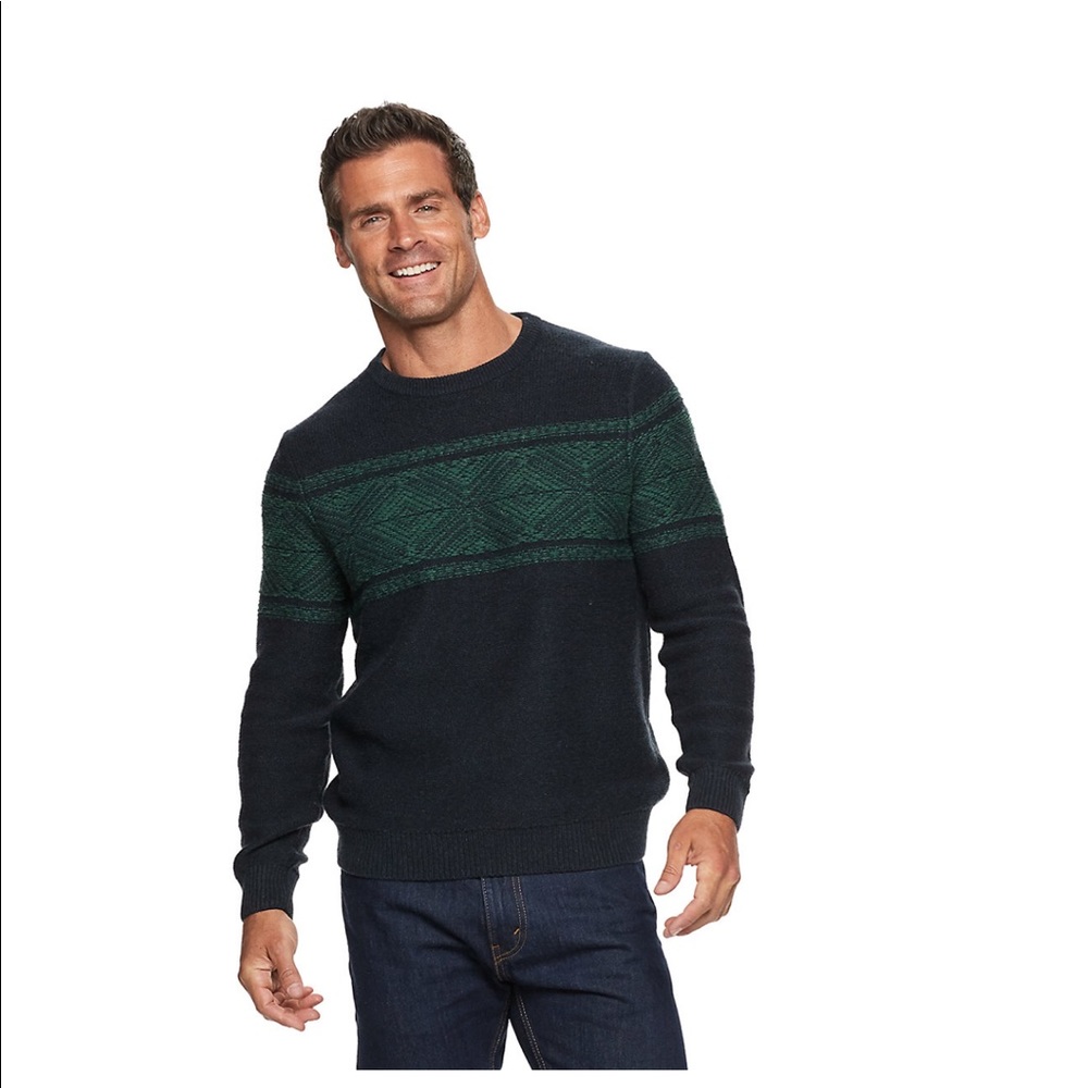 Patterned crewneck sweater XXL